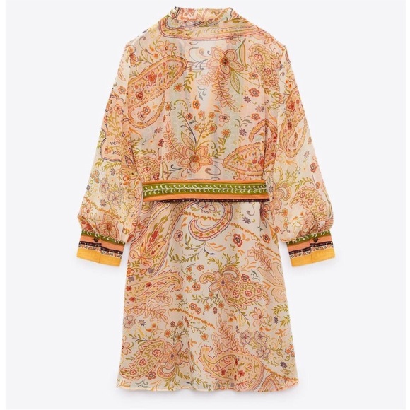 NWOT Zara Belted Dress - Picture 2 of 9